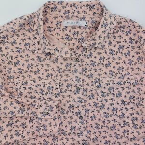 Billy T Floral Tencel Roll-Up Sleeves Shirt Women's Medium Split Back Cottage